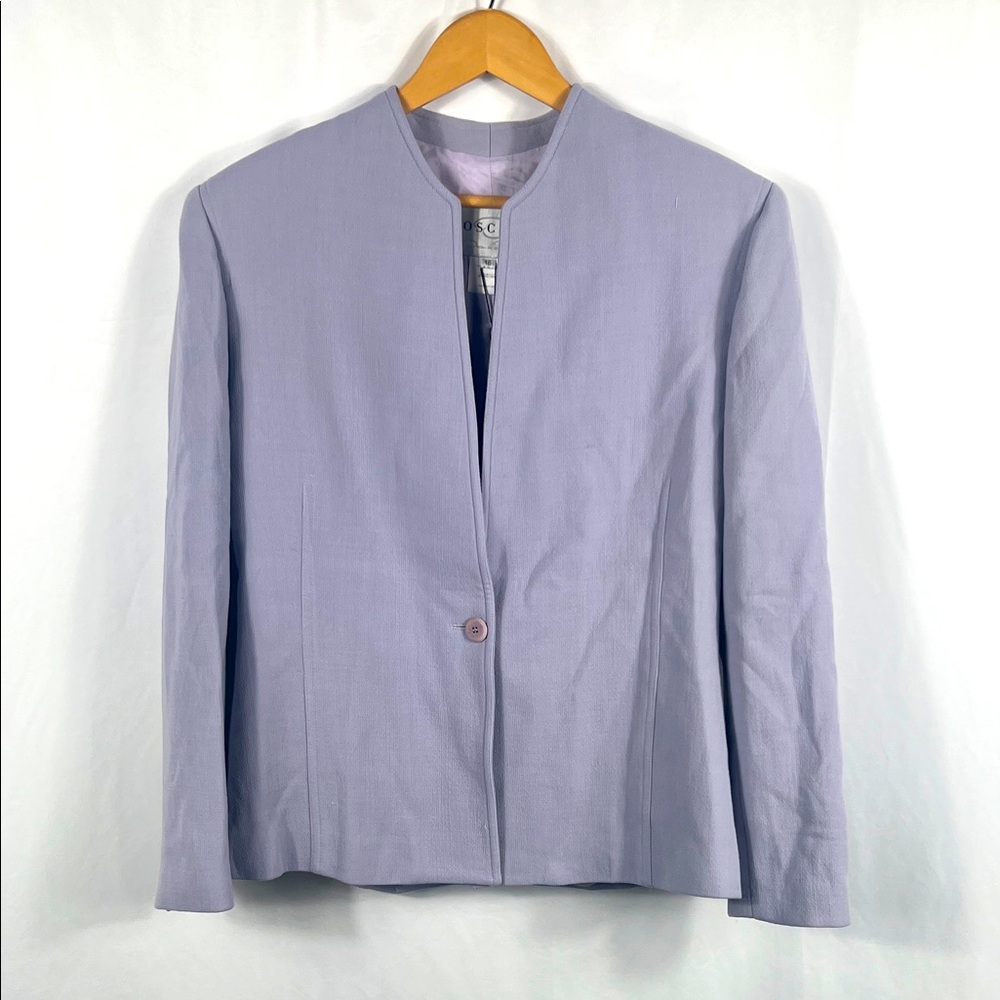 VINTAGE 90’s OSCAR Women’s Mauve Women's Blazer‎ Size 16 Wool Original Tags